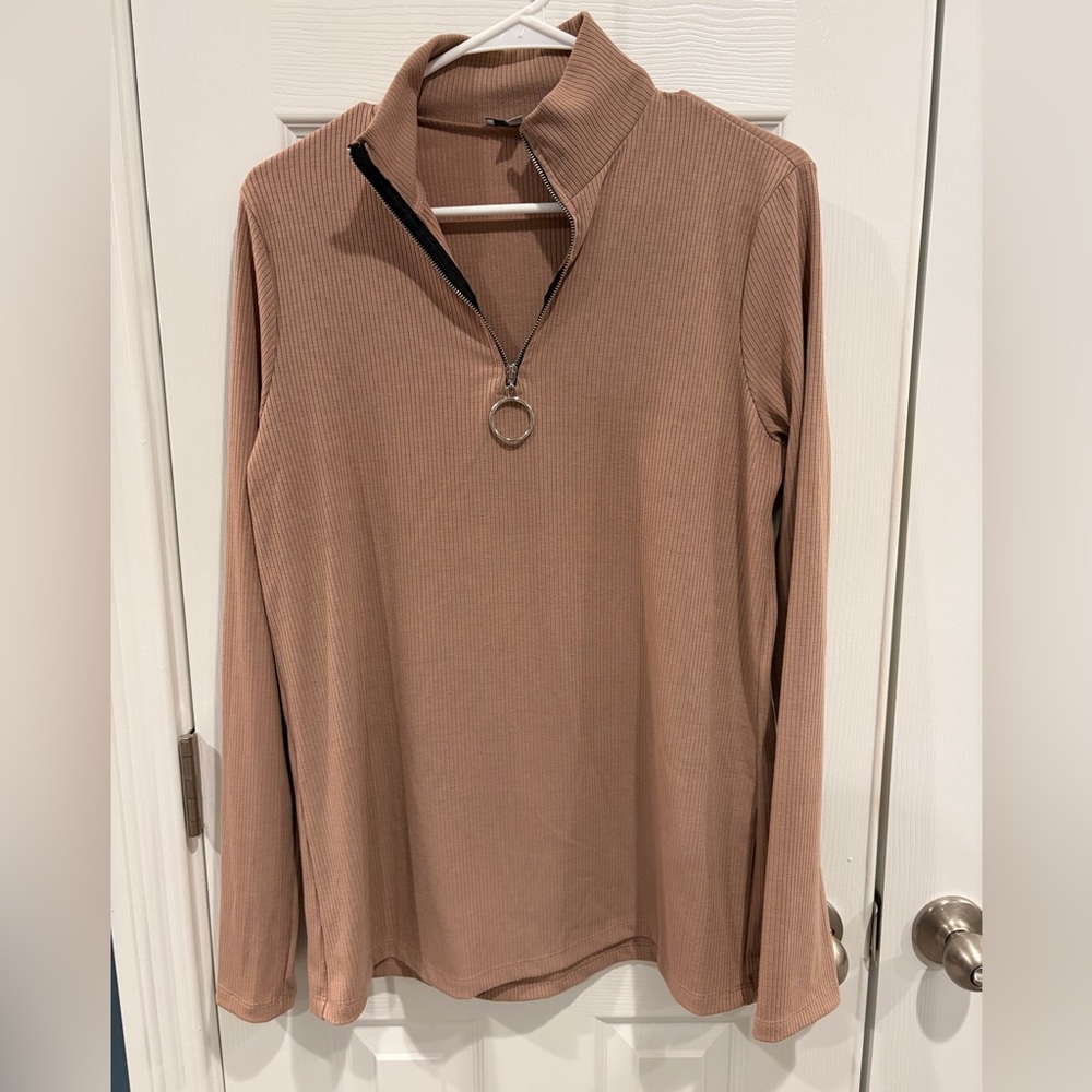 White Birch Women's Long Sleeve Quarter-zip Top